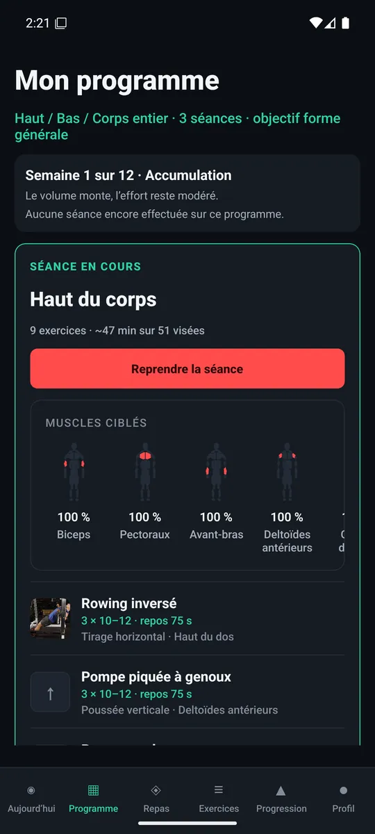 Le programme de douze semaines