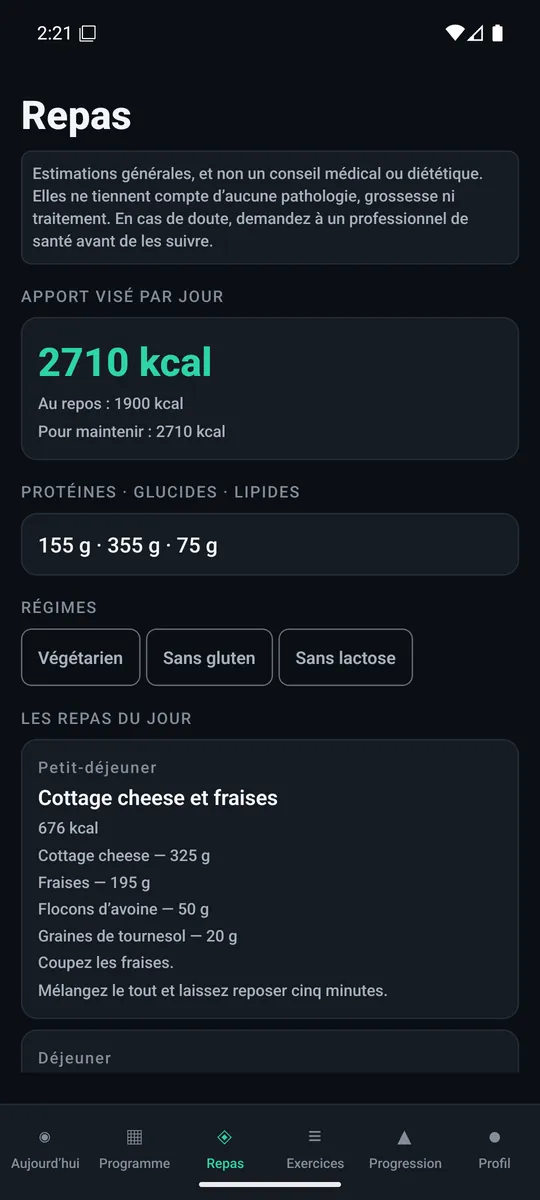 Le plan alimentaire