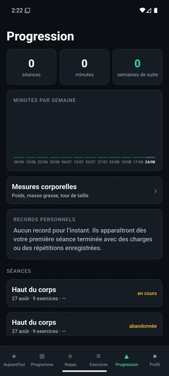 La progression et les records